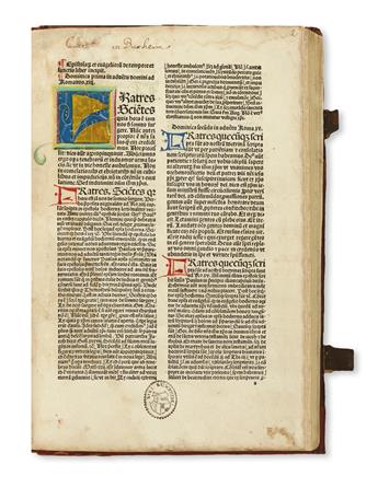 INCUNABULA  GUILLERMUS PARISIENSIS. Postilla super epistolas et evangelia.  1488